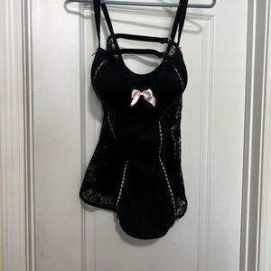 Black plus size lingerie top